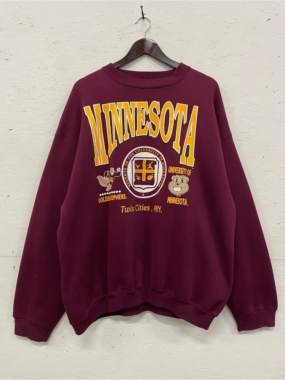 Vintage 1990s Savvy University of Minnesota Gophers Crewneck Sweatshirt, XXL